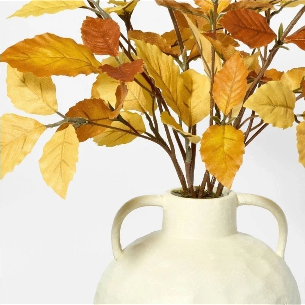 Potted Fall Leaf Arrangement in Vase Yellow - Threshold™ with Studio McGee 2024